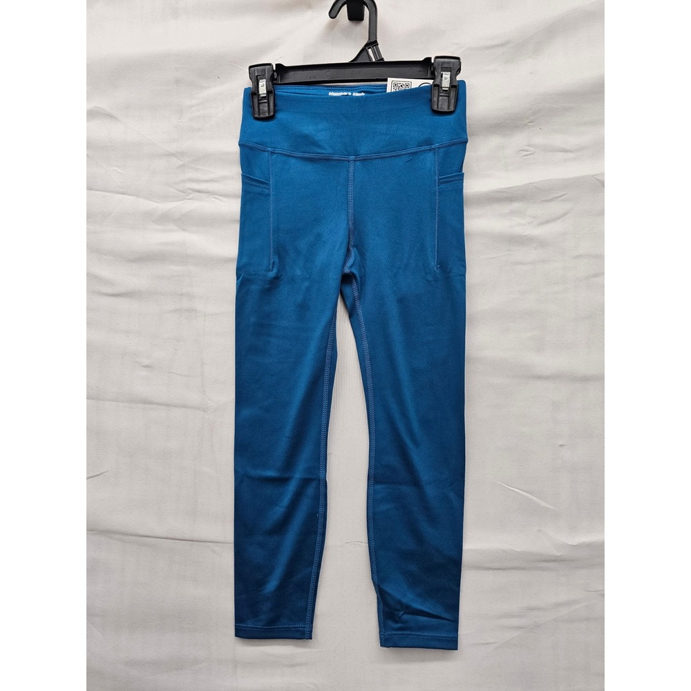 Member's Mark Girls Active Leggings Turquoise Polyester Blend Workout Size Small